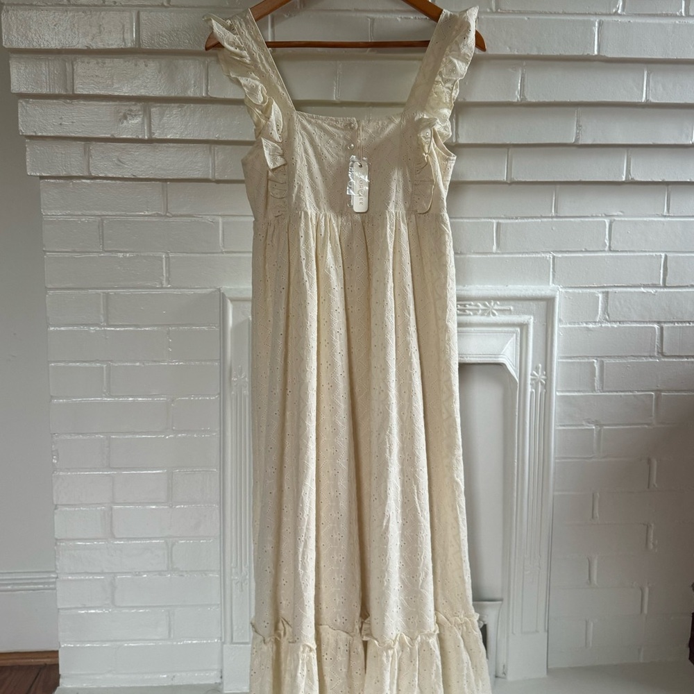 Noralee Elegant Cream Midi Dress - Picture 2 of 3